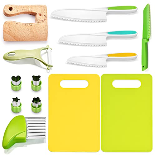 image for Wulumu Montessori Kitchen Tools,13Pcs Toddler Knife Set Kids Knife Set