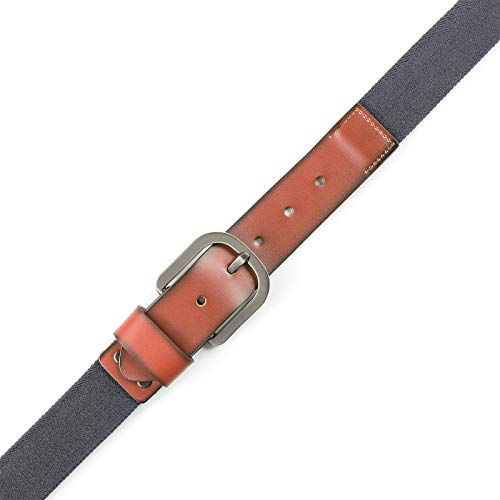 Men’s Elastic Belt, Leather Front - Adjustable Stretch Strap - by Marino Ave3