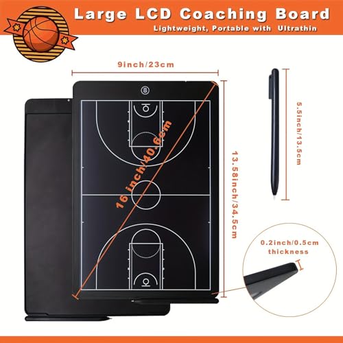 Baloncesto pizarra de entrenamiento interactiva y marcador LCD de 16 pulgadas 2