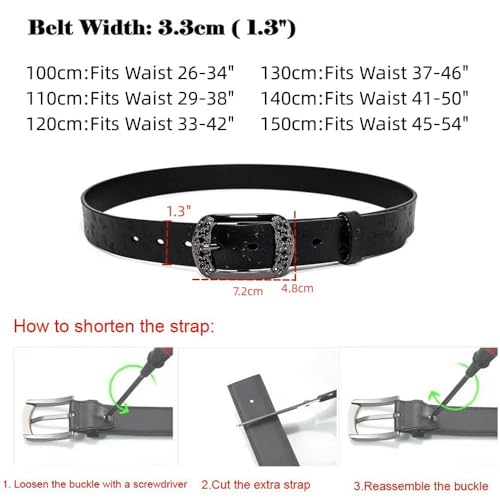 Butterfly Belts Womens Leather Belts for Jeans Black Brown Cowgirl Butterfly Embossed Belt and Buckle Elegant Gift Box3