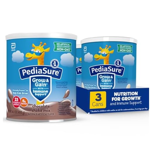 PediaSure Grow & Gain Non-GMO and Gluten-Free Shake Mix Powder, Nutritional Shake For Kids, With Protein, Probiotics, DHA, Antioxidants*, and Vitamins & Minerals, Chocolate (24 servings – 3 cans)