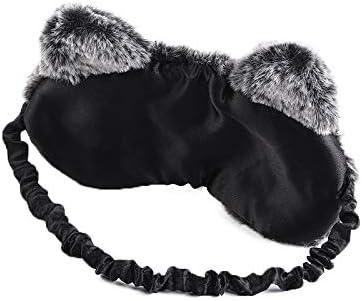 Miniatura 2 de Shinywear Linda máscara de conejo para dormir, máscara de felpa con los ojos vendados para viajar, súper suave, divertida cubierta de ojos para