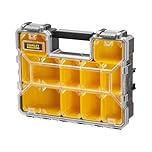 STANLEY FATMAX Waterproof 10-Compartment Deep Professional Tool Organiser, Removable & Stackable Deep Storage Cups with Transparent Lid, for Small Parts and Tools Storage, 1-97-521