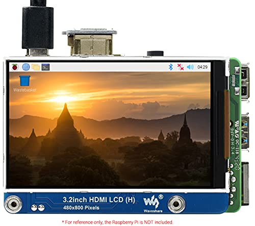 Image of waveshare 3.2inch IPS LCD Display (H) for Raspberry Pi 4B /3B+ /3B /2B /Zero /Zero W /Zero WH and Jetson Nano and Windows 11 /10 /8.1 /8 /7, 480x800 Pixel, Adjustable Brightness, No Touch