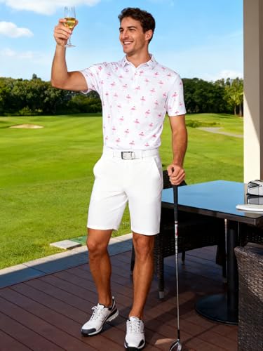 Camisetas polo para hombre Fanient, secado rápido y transpirable, con estampado 3D y estiramiento 4 vías, ideales para golf y deportes al aire libre miniatura 3