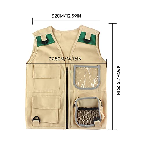 Colaxi Kit de aventura, colete de carga e chapéu, conjunto explorador ao ar livre, dramatização, pre
