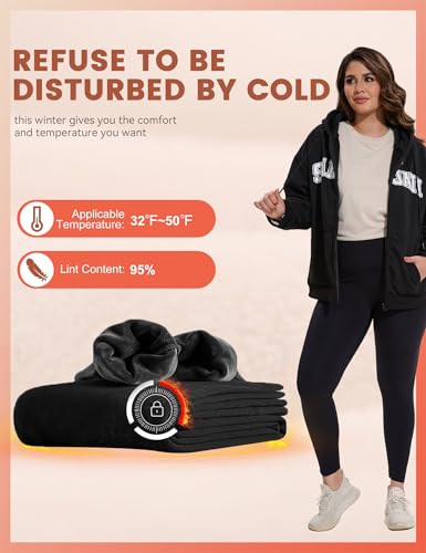 Fleece Lined Leggings for Women with Pockets, Tummy Control High Waisted Plus Size Compression Yoga Pants(S-3XL)4