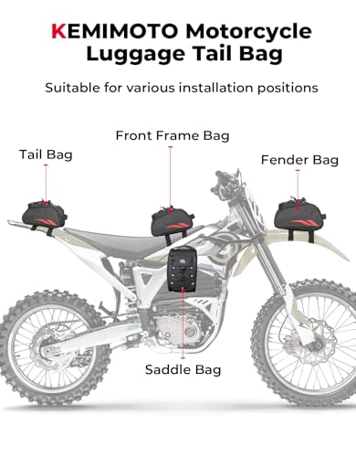 Image of KEMIMOTO Dirt Bike Frame Bag, Waterproof Front Battery Bag Fits for Sur-Ron | Storage Pouch for Light Bee X, S X160, X260 Soleil 01 E-Ride Pro SS /S ridstar q20 Talaria E-Bike,Dual Sport 2.5L Red
