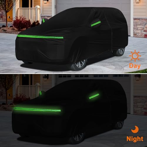 Image of Waterproof Car Cover Replace for 2015-2025 Kia Carnival /Sedona, 6 Layers All Weather Car Covers with Zipper Door & Windproof Bands for Snow Rain Dust Hail Protection