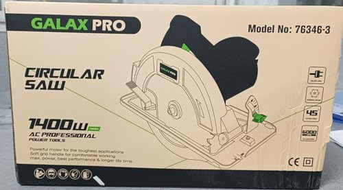 GALAX PRO 1400W Circular Saws, Max 6000 RPM Pure Copper Motor Electric Saws, Adjustable Cutting Depth and Angle: 62mm(90 °)-48mm(45 °), Dust Collection System and 185mm Saw Blade 13 GALAX PRO 1400W Circular Saws, Max 6000 RPM Pure Copper Motor Electric Saws, Adjustable Cutting Depth and Angle: 62mm(90 °)-48mm(45 °), Dust Collection System and 185mm Saw Blade - Image 13
