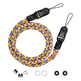 [CT_Luxury_Elegant] カメラストラップ ネックストラップ ショルダーストラップ 本革 クライミングロープ クイックリリース 耐荷重設計一眼レフ ミラーレス コンパクト対応 (花火カラー, 120 cm)