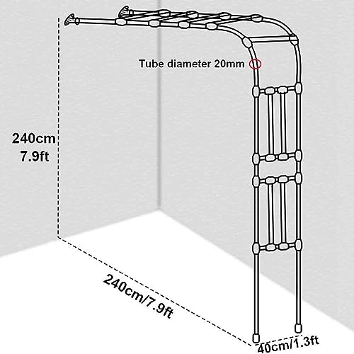Tonnelle demi côtés métal ELzEy structure robuste pour rosier grimpant