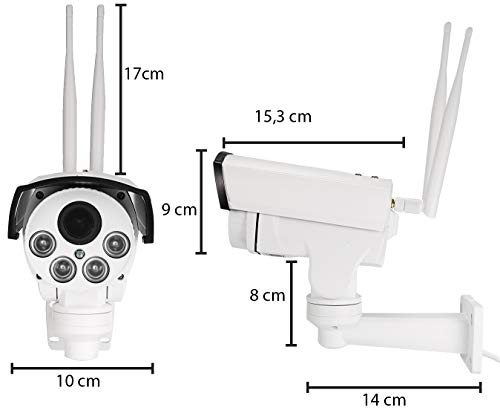 Camera Ip Wifi Ptz Externa Prova Dágua Internet Zoom Optico 10x 2MP Full HD 1080P + Grava Áudio SD P