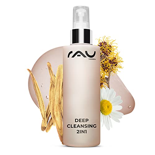 RAU Cosmetics Gesichtsreinigung & Gesichtswasser Deep Cleansing 2in1 200 ml - Gegen Unreinheiten, Pickel & Mitesser - Unreine, Fettige & Normale Haut mit Aloe Vera, Süßholzwurzel, Kamille, Hamamelis