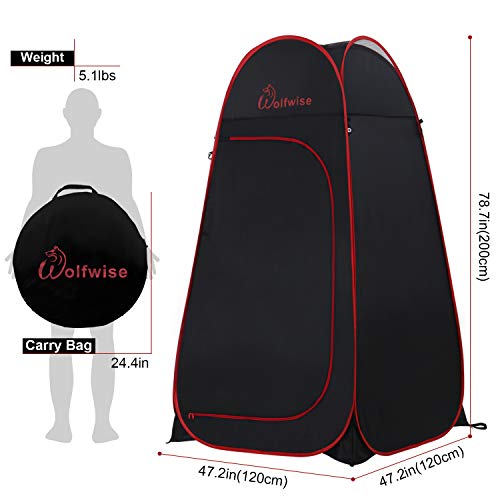 WolfWise 6.6FT Portable Pop Up Privacy Tent Spacious Changing Room for Camping Biking Toilet Shower Beach