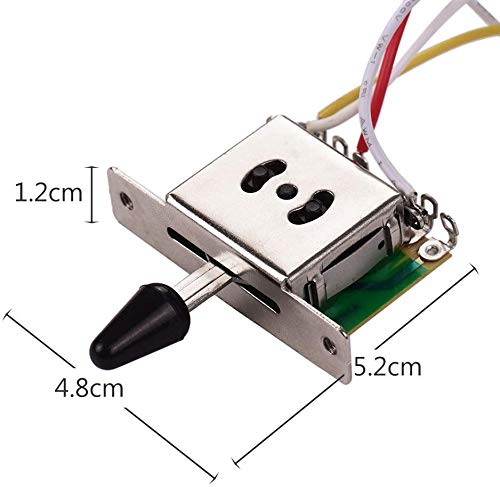 Guitar Wg Harness Kit Electric Guitar Wg Harness Kit Replacement with 1 Volume 2 Tone 1 Jack 500K 5-Way Toggle Switch for Stratocaster Guitar