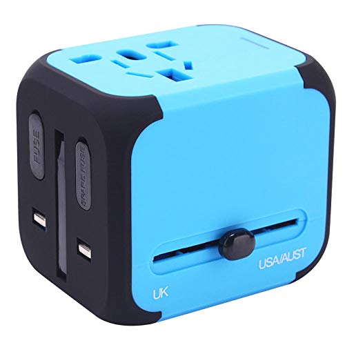 AB Emblems Enchufe de conversión Universal Universal Multifunción Convertidor de Corriente Carga Toma de conversión Viajar al Extranjero-Azul + Negro