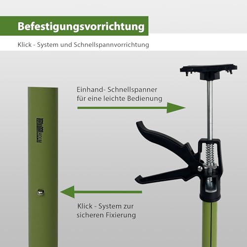 TRUTZHOLM Zargenspanner 57-117 cm Druckplatte Neigbar mit Klicksystem Teleskopstütze Einhandstütze Montagestütze