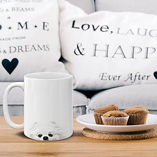 MUGBREW White Teacup Pomeranian Ceramic Coffee Mug Tea Cup, 11 OZ - Image 5