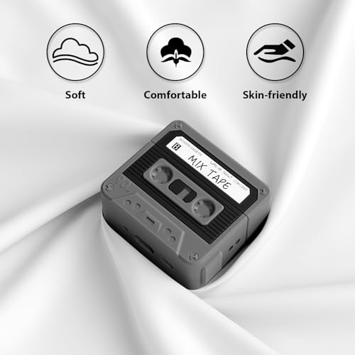 Image of KOREDA Compatible with AirPods 4 Case Cover, Funny Cassette Tape Design Case for Airpods 4th Generation 2024, Cute Cartoon Fashion Silicone Protective Case for Women Men (Black)
