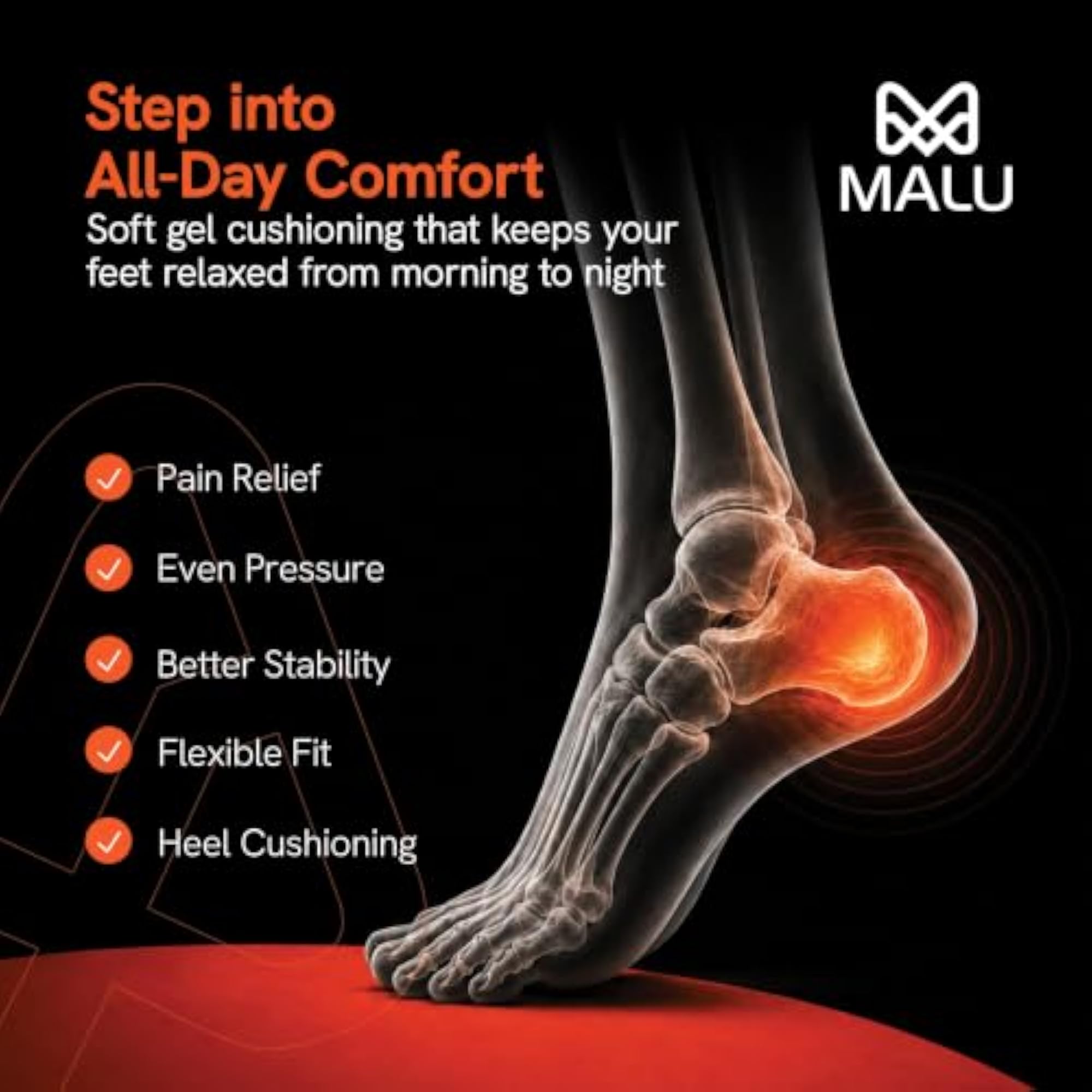 Silicone Gel Heel Cups for Ankle Pain Relief and Comfort