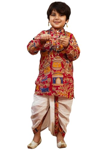 Image of AJ DEZINES Kids Ethnic Wear Pure Cotton Dhoti Kurta Set For Boys