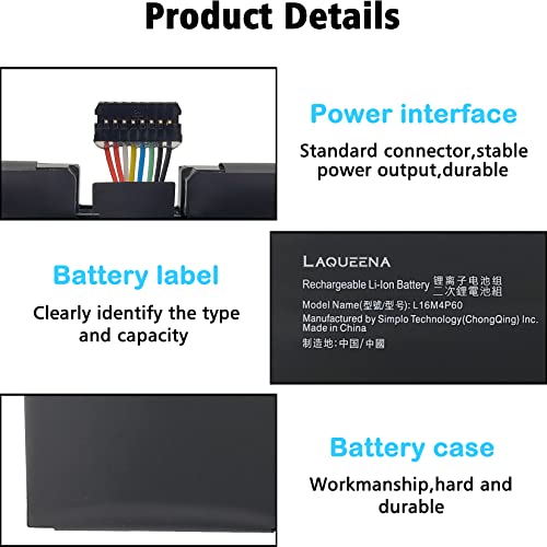 Laqueena L16M4P60 Laptop Battery Compatible With Lenovo Yoga 920 920-13Ikb 920-131Kb 920-13Ikb-80Y7 80Y8 81Tf Ideapad Flex Pro-13Ikb Yoga 6 Pro-13Ikb L16C4P61 5B10N01565 5B10N17665 5B10W67249 #TOP3