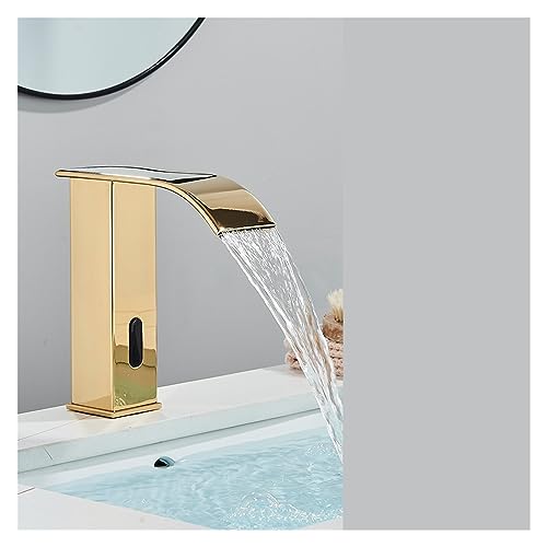 Grifo de lavabo con sensor negro y cascada automático 2