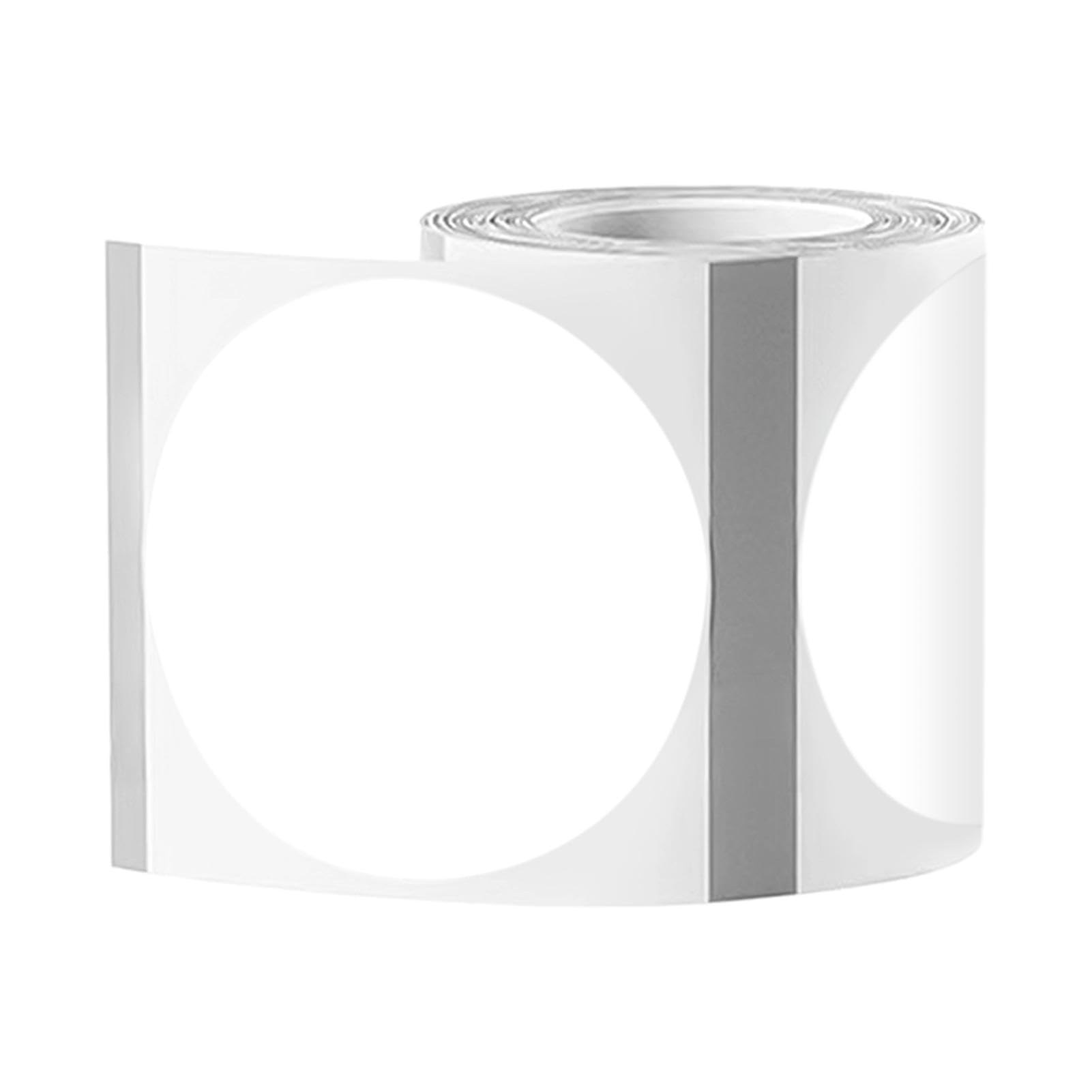 Lot de 150 Rubans d'Étiquettes Ronds 50 mm Blanc - Autocollants Imperméables pour Adresses Maison Bureau École