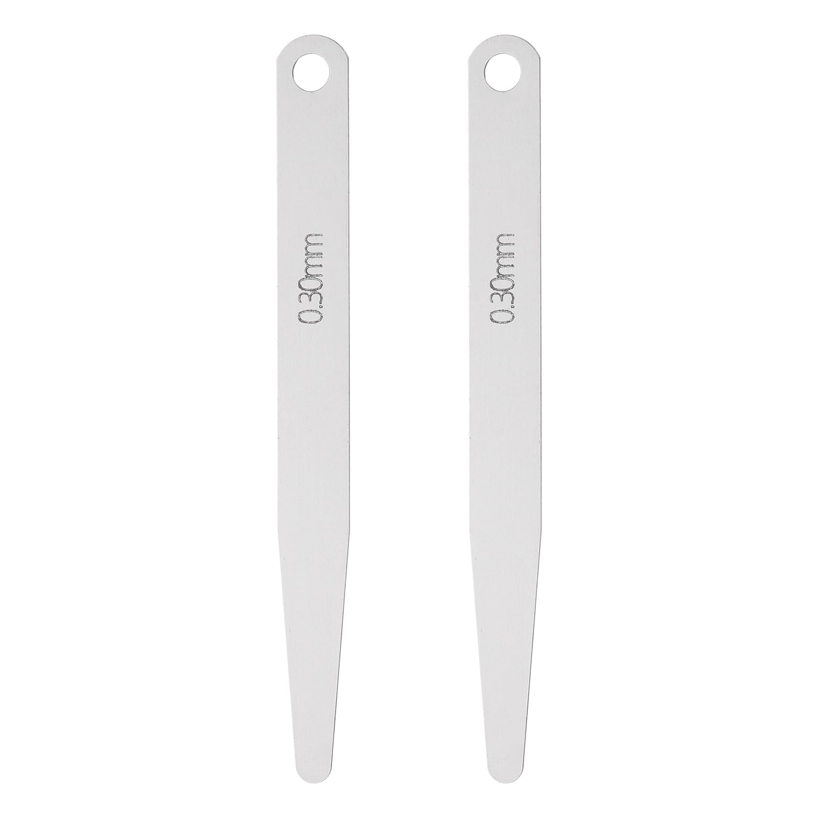 sourcing map 2pcs Metric Thickness Feeler Gauge 0.3mm Single Blade Oval Feeler Gauge 3CR-13 Stainless Steel Gap Measuring Tool for Repair Valve Guitar Spark Plug