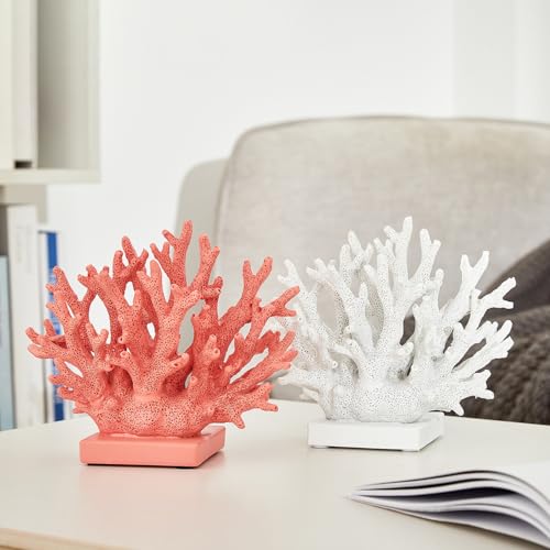 Ottalent Artificial White Coral Décor, Nautical Coral Reef Decorations for Home, Marine Style Decoration, Ocean Themed Cabinet Shelf Tabletop Decor (White) by Ottalent - Used condition - Image 5