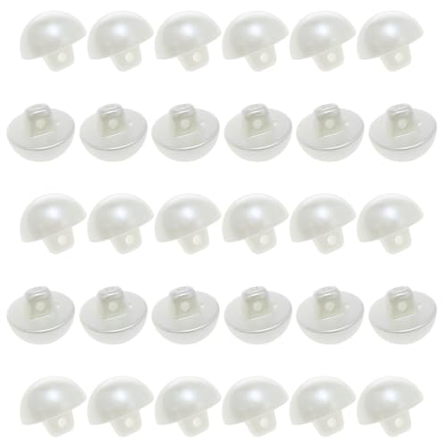 Yocimango Botones de plástico ABS de media cúpula de 15 mm, color blanco perla, adecuados para coser prendas, suéteres, cortavientos y otros botones decorativos, 30 unidades