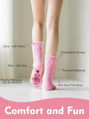 Warm & Fuzzy Cat Slipper Socks for Cat Lover，Birthday Non Slip Warm Home Socks, Birthday, Christmas Gifts Pet Socks for Men Women3