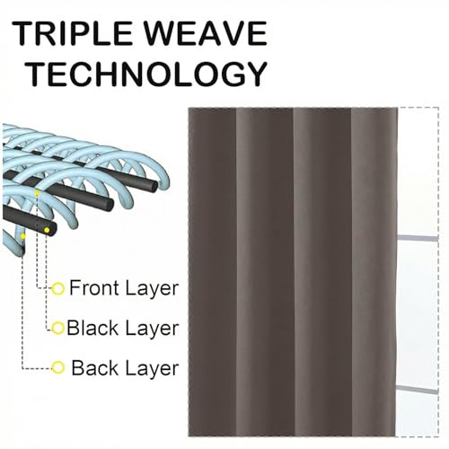 Image of Latte Short Blackout Curtains for Bedroom 54 Inches Long 2 Panels, Modern Window Treatment Solid Thermal Insulated Curtains for Living Room, Dual Rod Pocket Blackout Drapes, 2x40Wx54L