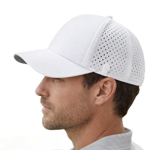 UVCoolix Cooling Sweatband Baseball Cap Breathable Sun Protection Water-Resistant Golf Performance Adjustable Snapback Hat Workout Outdoor Use Reduces Sweat Improves All-Day Comfort White XL/XXL