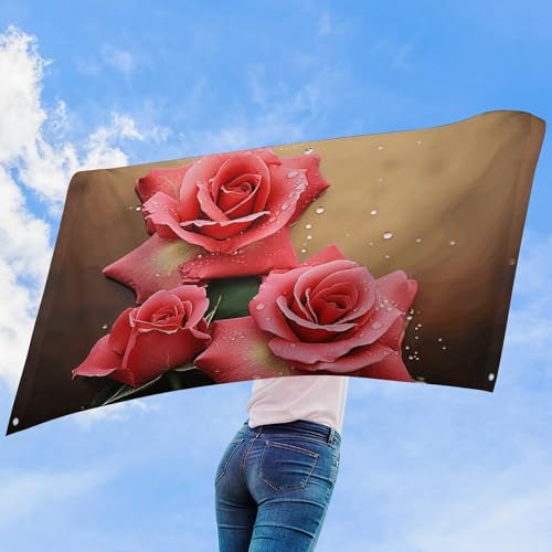 Drapeau roses durable en polyester de haute densité résistant au vent - 8