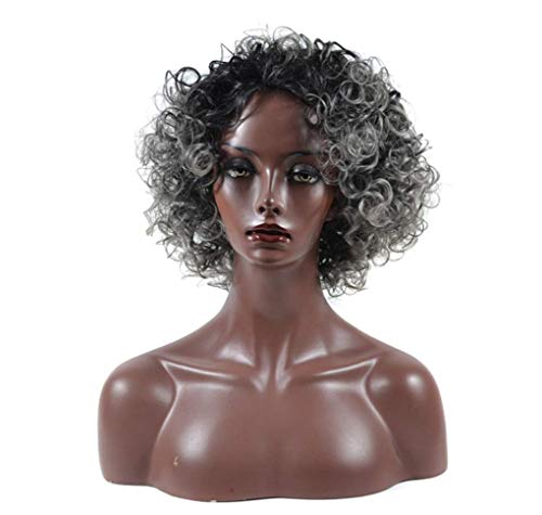Perruque de cendre de grand-mère volumineuse avec petit rouleau de vague SHANG