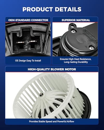 Image of KAX 700234 Rear AC Blower Motor for Expedition 2007-2021,Navigator 2007-2022,Grand Caravan 2006-2020,Town & Country 2006-2016,Voyager 2020-2022,Pacifica 2017-2022,Commander 2006-2010,Caravan 06 07