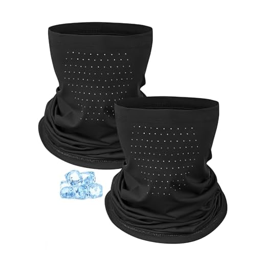 Kiiwah 2 Pièces Tour de Cou Fin pour Homme Femme, Cache Cou Respirant Léger Été Printemps Echarpe Tube Snood Élastique Anti-UV pour Sport Cyclisme Moto Course à Pied