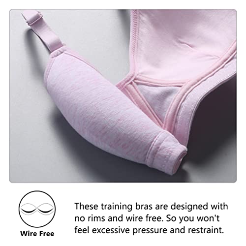 Phennie's Girls Training Bras Teens Sports Bras For Kids 8-10,10-12,12-14,14-16 Years Cotton Wireless Light Padded Bralette 3 Packs Size 32 #TOP4