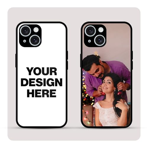Image of Personalized Back Cover for iPhone 15 | Design Your Own Case with Name, Photo or Logo | PrintShield Hybrid Cover with Soft TPU Grip, Anti-Skid Sides & Scratch Protection