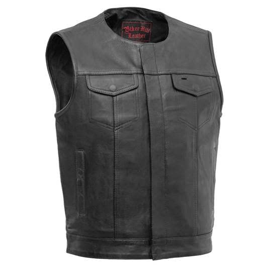 トップス Used Leather Vest Amazon.com: Mens Motorcycle Vest Black Soft Leather Biker Club
