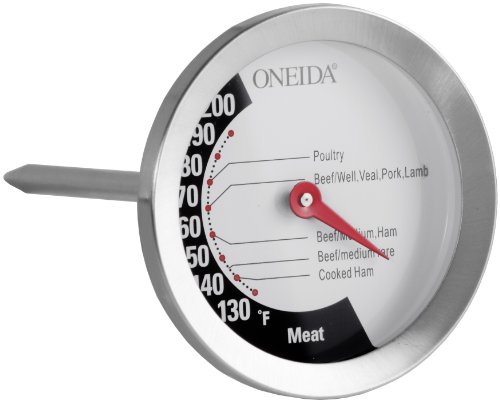 ONEIDA 21001 Large Dial Meat Thermometer, Silver