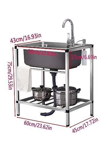 Évier de cuisine sur pied pour table à manger extérieure et garage - 3