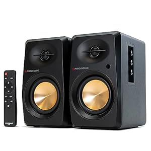 Prosonic BT30(2023 Version) Active Powered Bluetooth Bookshelf Speakers, Studio Monitor, Home Theater, Turntable with Optical Input, Coaxial Input, 2X RCA Aux Line Input, 80 Watts, (Black)
