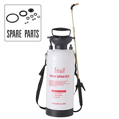 ITISLL Portable Garden Pump Sprayer Brass Wand Shoulder Strap for Yard Lawn Weeds Plants 2Gal - Thumbnail 6