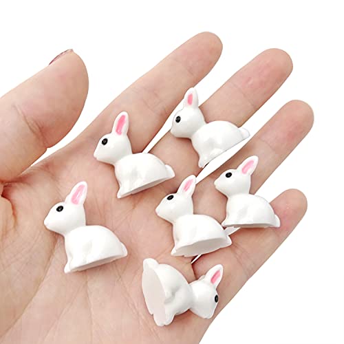 Honbay 20Pcs Resin Cute Rabbit Miniature Figurine Micro Landscape Decorations Fairy Gardens Diy Ornaments Decorations Succulents Plant Decoration Bunnies Cake Topper #TOP7