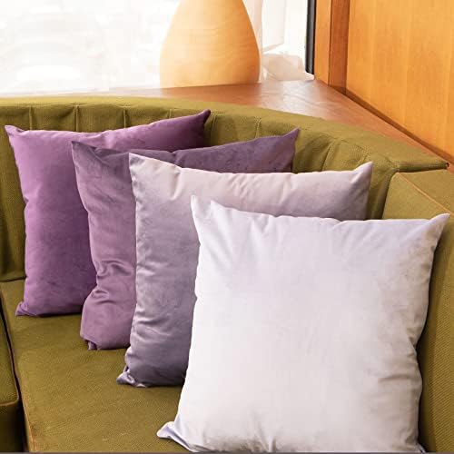 Tayis Velvet Cushion Covers 45 x 45 cm Set of 4 Soft Decorative Square Pillow Covers Washable Dirt Resistant Throw Pillow Cases for Sofa Couch Living Room Bedroom 18x18 Inches - Camel Brown