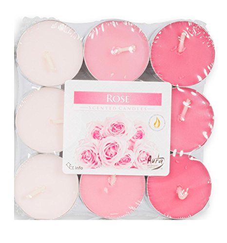 72 Teelichter 4x18 Stück Lavendel Rose Vanille Orange Duftkerzen Deko Kerzen Aroma Duft