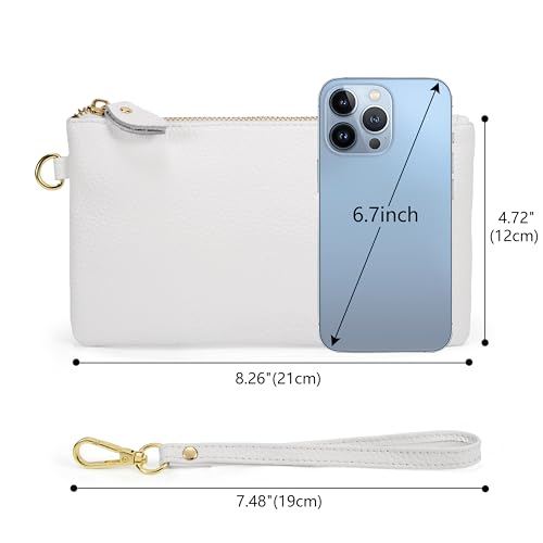 Image of Uromee Wristlet Wallet Clutch Purses for Women Genuine Leather Crossbody Bag Handbag with Detachable Shoulder Chain
